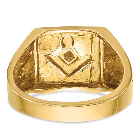 IBGoodman 14k Men's Polished and Textured Blue Lodge Master Masonic Ring Mounting