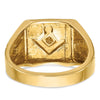 IBGoodman 14k Men's Polished and Textured Blue Lodge Master Masonic Ring Mounting