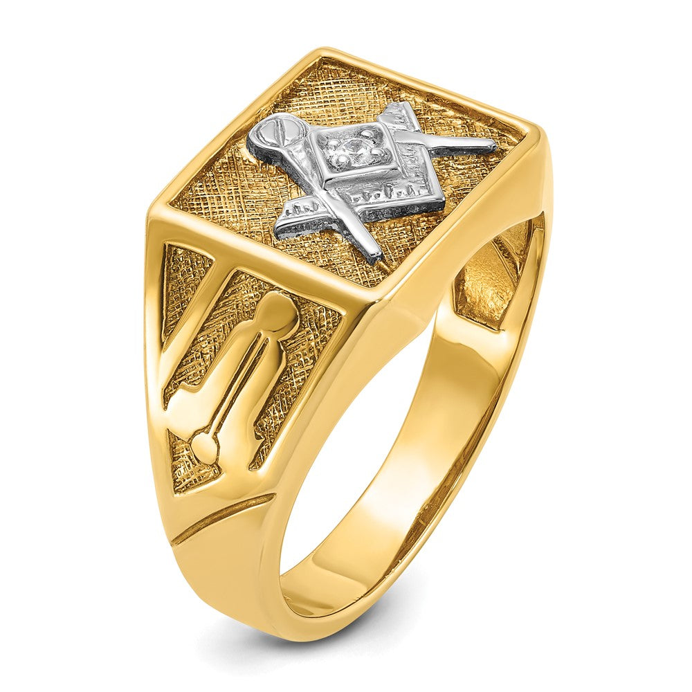 IBGoodman 14k Men's Polished and Textured Blue Lodge Master Masonic Ring Mounting