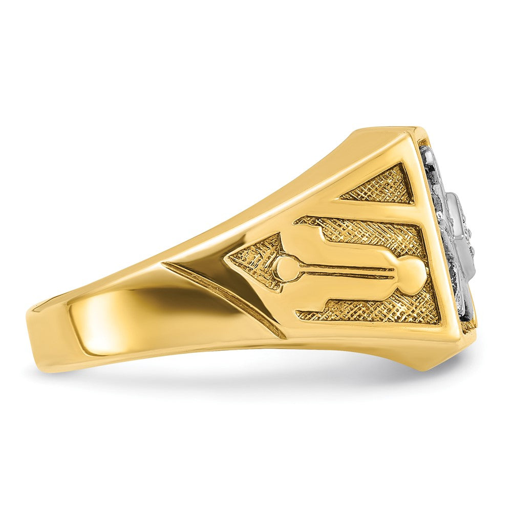 IBGoodman 14k Men's Polished and Textured Blue Lodge Master Masonic Ring Mounting
