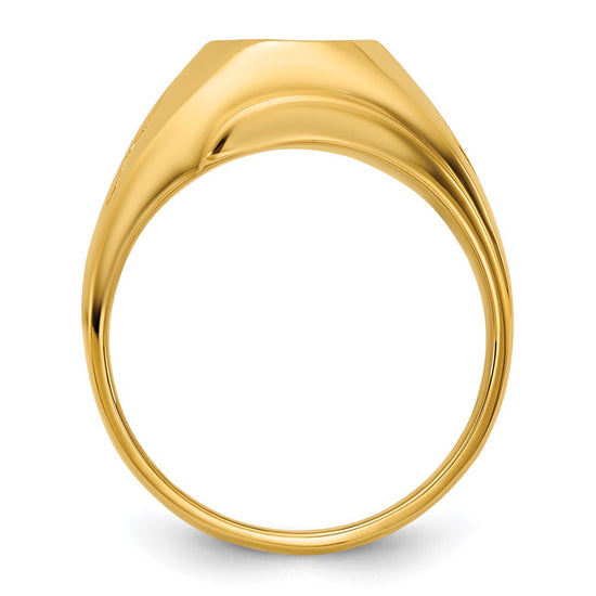 IBGoodman 14k Men's Polished and Grooved Blue Lodge Master Masonic Ring Mounting