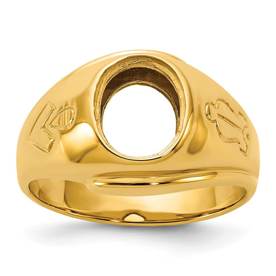 IBGoodman 14k Men's Polished and Grooved Blue Lodge Master Masonic Ring Mounting