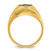 IBGoodman 14k Men's Polished and Grooved with Oval Onyx Blue Lodge Master Masonic Ring