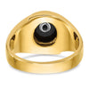 IBGoodman 14k Men's Polished and Grooved with Oval Onyx Blue Lodge Master Masonic Ring