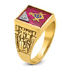 IBGoodman 14k Two-tone Men's Polished and Textured Blue Lodge Master Masonic Ring Mounting