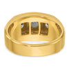 14k Two-tone Men's Polished and Satin 3-Stone 1/2 Carat AA Quality Diamond Ring