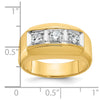 14k Two-tone Men's Polished and Satin 3-Stone 1/2 Carat AA Quality Diamond Ring