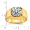 10k Two-tone Men's Polished and Satin Round 1 Carat A Quality Diamond Cluster Ring