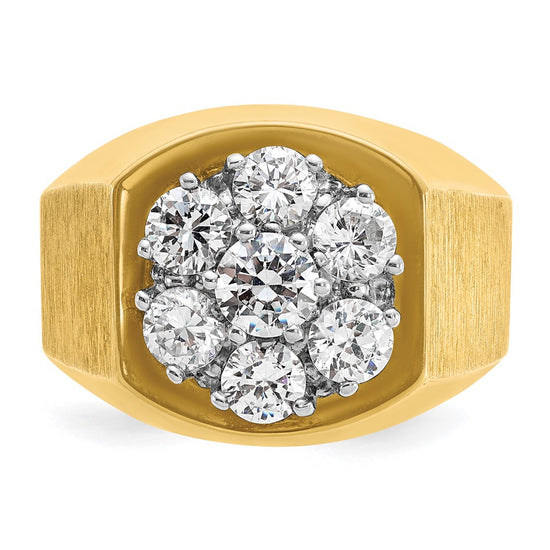 IBGoodman 14k Two-tone Men's Polished and Satin Round Cluster Ring Mounting