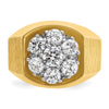 IBGoodman 14k Two-tone Men's Polished and Satin Round Cluster Ring Mounting