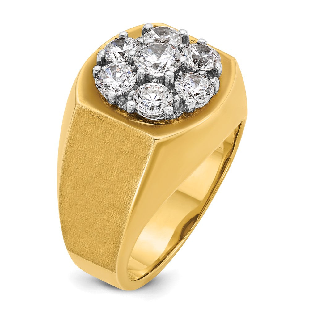 IBGoodman 14k Two-tone Men's Polished and Satin Round Cluster Ring Mounting