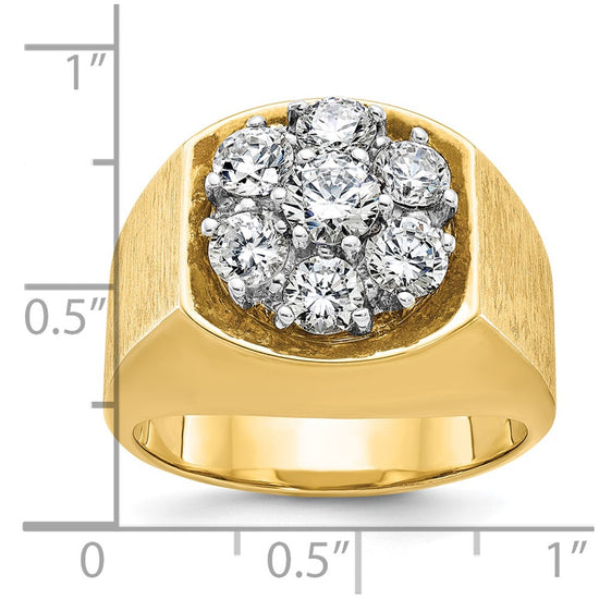 IBGoodman 14k Two-tone Men's Polished and Satin Round Cluster Ring Mounting