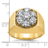 IBGoodman 14k Two-tone Men's Polished and Satin Round Cluster Ring Mounting