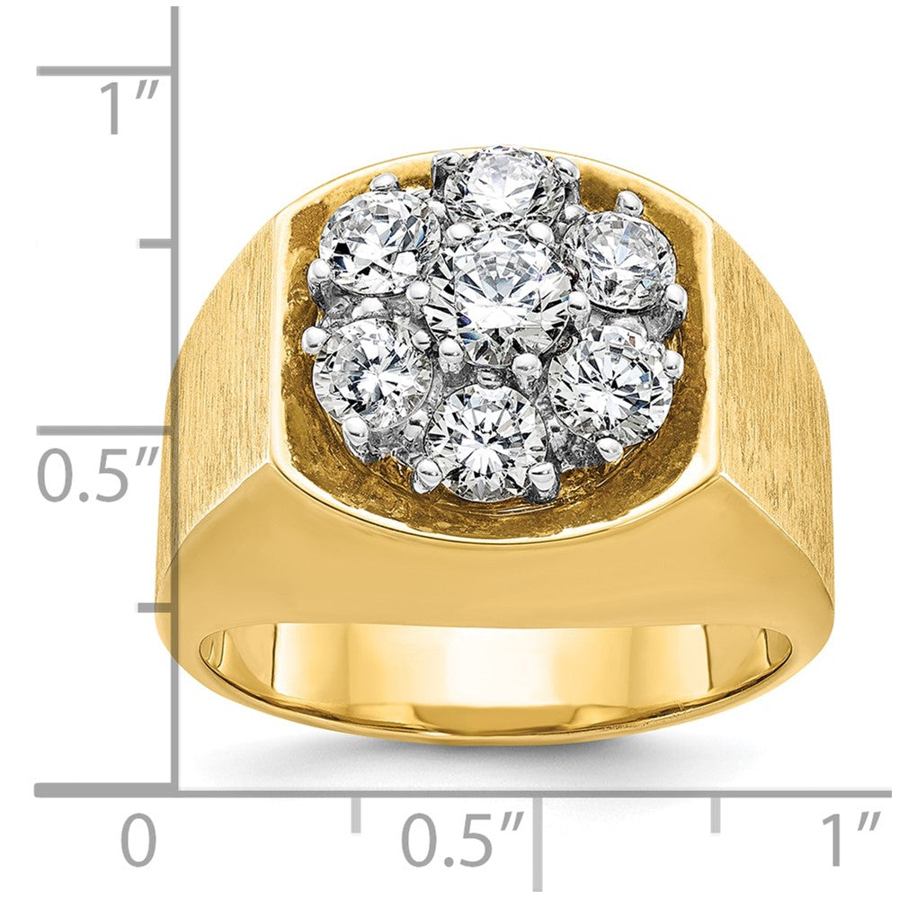 IBGoodman 14k Two-tone Men's Polished and Satin Round Cluster Ring Mounting
