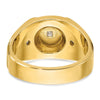14k Two-tone Men's Polished and Satin 3/4 carat Diamond Complete Ring