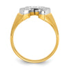 14k Two-tone IBGoodman Men's Satin Horseshoe Diamond Ring Mounting