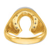 14k Two-tone IBGoodman Men's Satin Horseshoe Diamond Ring Mounting