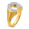 14k Two-tone IBGoodman Men's Satin Horseshoe Diamond Ring Mounting