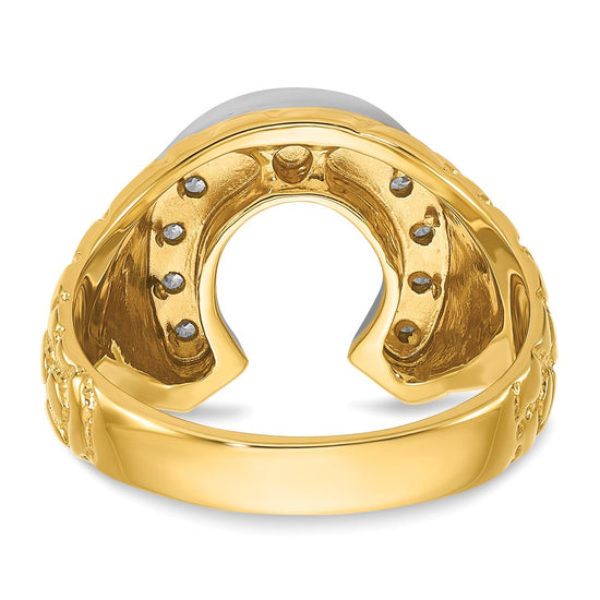 14k Two-tone IBGoodman Men's Horseshoe Diamond Ring Mounting