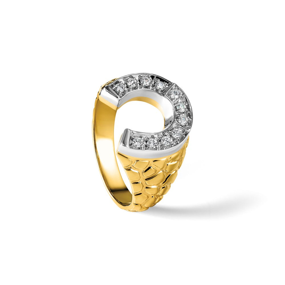 14k Two-tone IBGoodman Men's Horseshoe Diamond Ring Mounting
