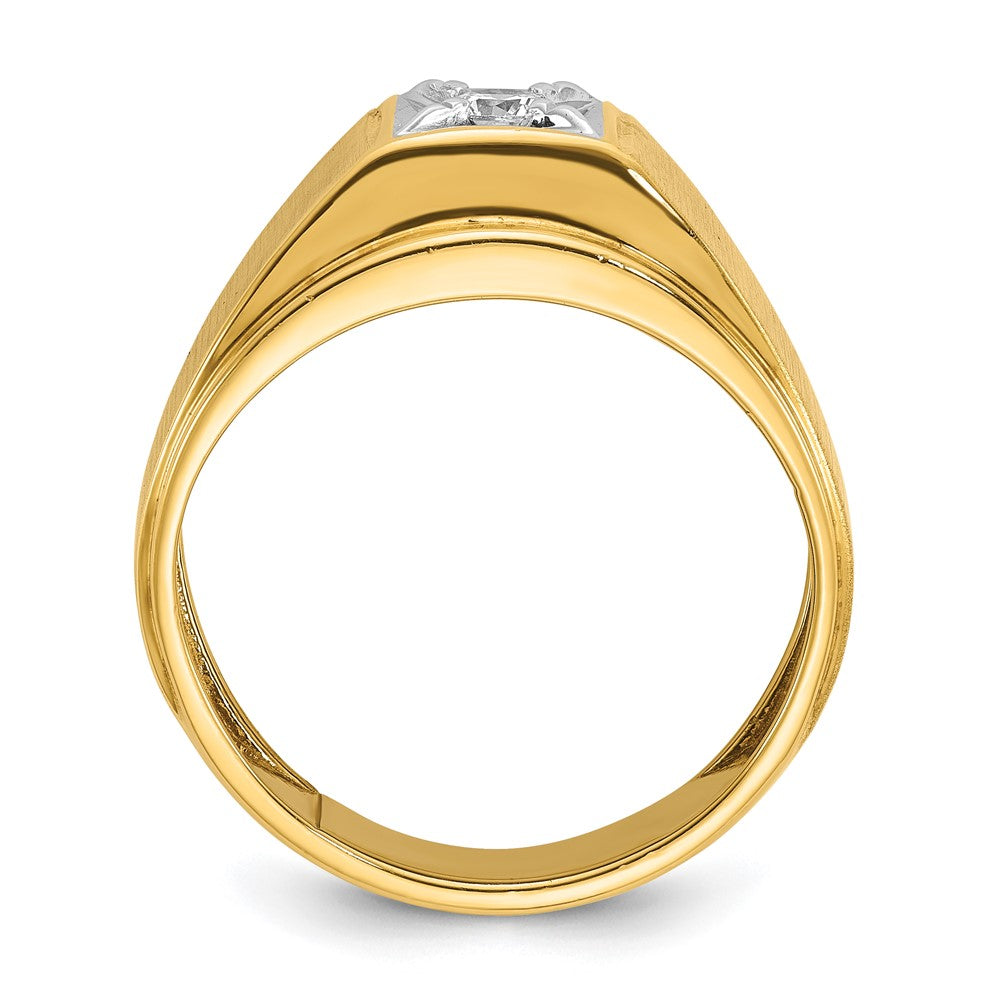 14k Two-tone IBGoodman Men's Polished and Satin Diamond Ring Mounting