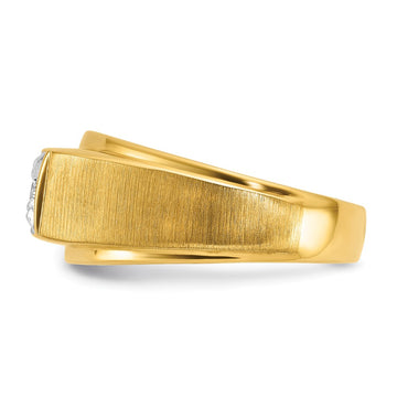 14k Two-tone IBGoodman Men's Polished and Satin Diamond Ring Mounting