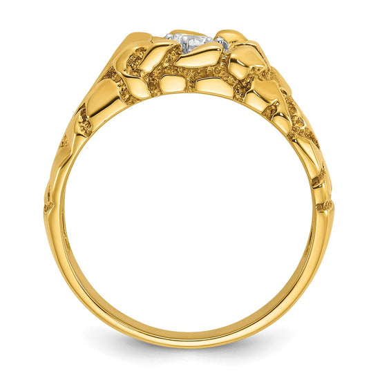 14k Men's 1/6 carat Diamond Nugget Complete Ring