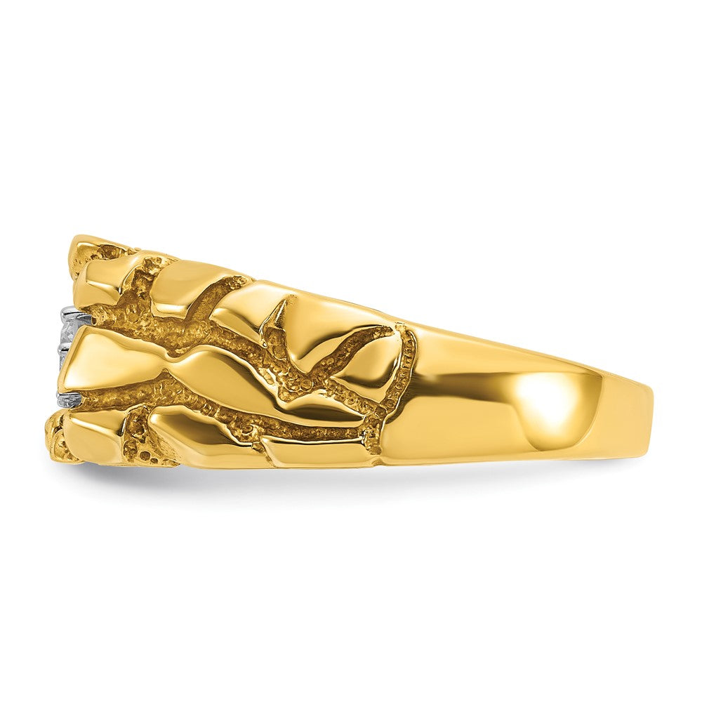 14k Men's 1/6 carat Diamond Nugget Complete Ring