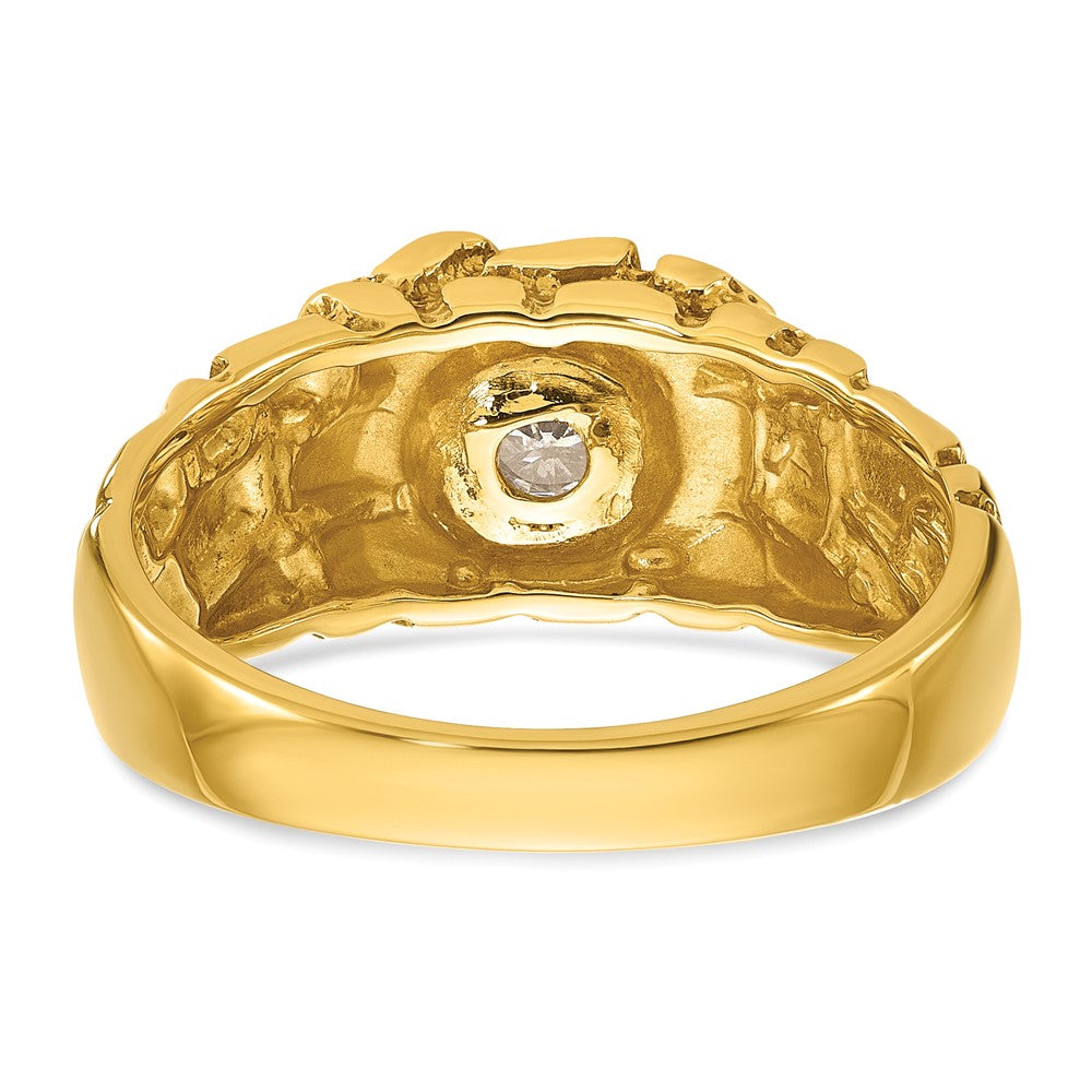 14k Men's 1/6 carat Diamond Nugget Complete Ring
