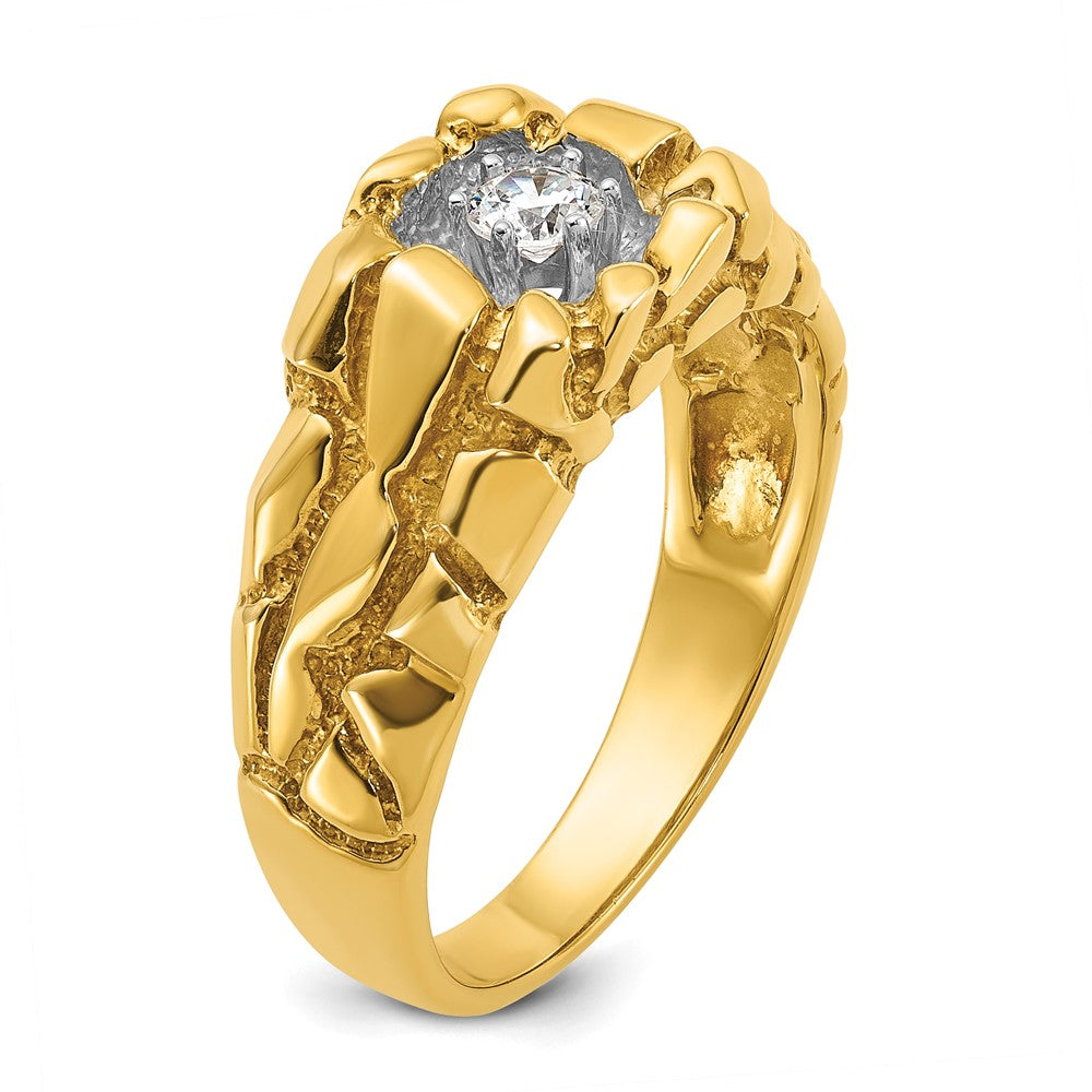14k Men's 1/6 carat Diamond Nugget Complete Ring