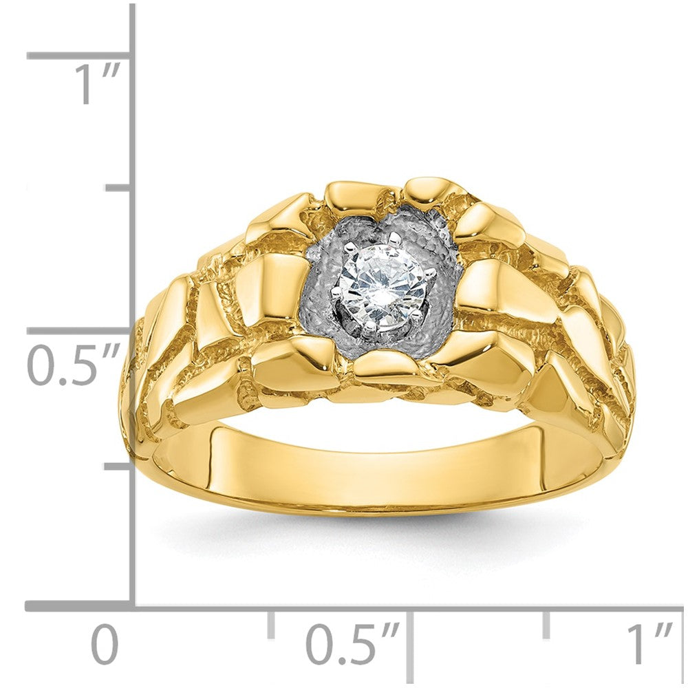14k Men's 1/6 carat Diamond Nugget Complete Ring
