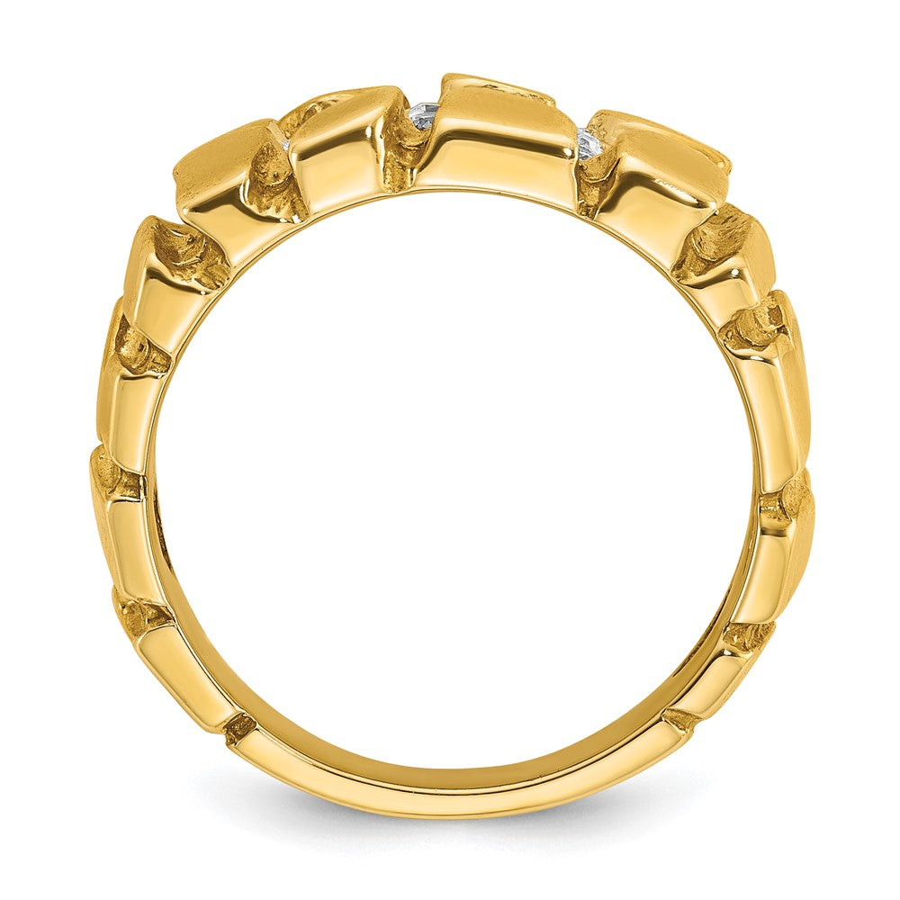 14k Men's Cluster 1/2 carat Diamond Nugget Complete Ring