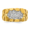 14k Men's Cluster 1/2 carat Diamond Nugget Complete Ring