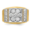 IBGoodman 14k Two-tone Men's Polished and Satin 2 Carat AA Quality Diamond Cluster Ring