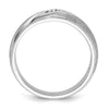 14k White Gold 1/15 carat Lab Grown Diamond VS/SI+ G+ Complete Polished and Satin Men's Ring