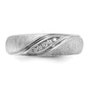 14k White Gold Men's Polished and Satin 1/15 Carat AA Quality Diamond Ring