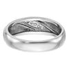 14k White Gold Men's Polished and Satin 1/15 Carat AA Quality Diamond Ring