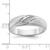 14k White Gold Men's Polished and Satin 1/15 Carat AA Quality Diamond Ring