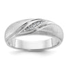 14k White Gold 1/15 carat Lab Grown Diamond VS/SI+ G+ Complete Polished and Satin Men's Ring