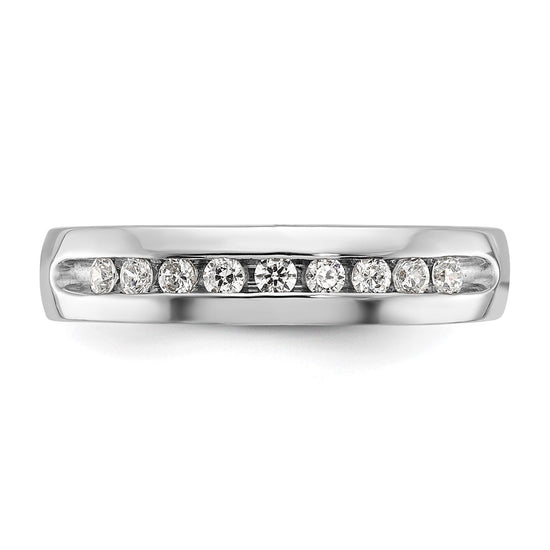 14k White Gold 1/4 carat Lab Grown Diamond VS/SI+ G+ Nine Stone Complete Polished Men's Ring