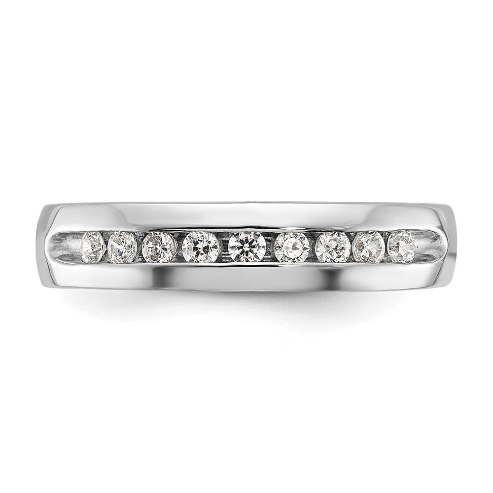 14k White Gold 1/4 carat Lab Grown Diamond VS/SI+ G+ Nine Stone Complete Polished Men's Ring