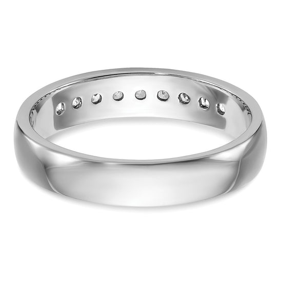 14k White Gold 1/4 carat Lab Grown Diamond VS/SI+ G+ Nine Stone Complete Polished Men's Ring