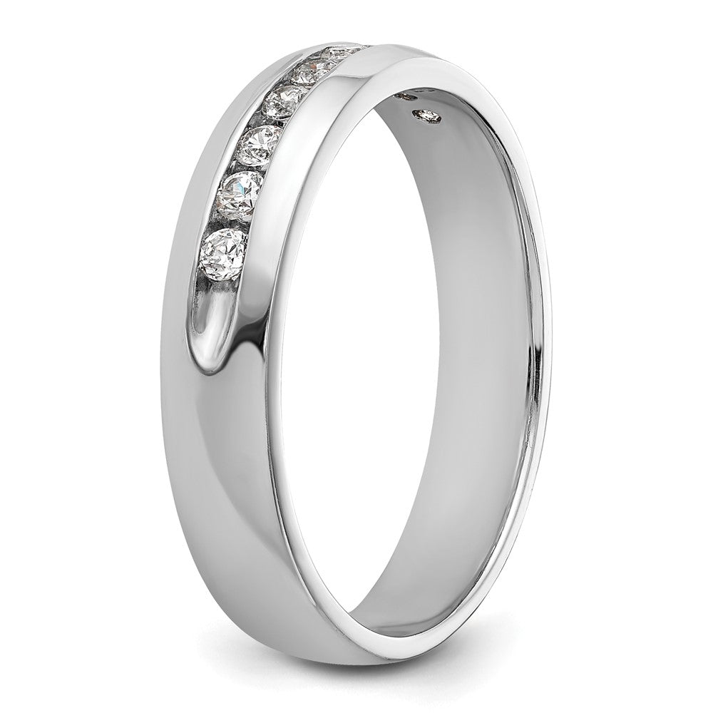 14k White Gold 1/4 carat Lab Grown Diamond VS/SI+ G+ Nine Stone Complete Polished Men's Ring
