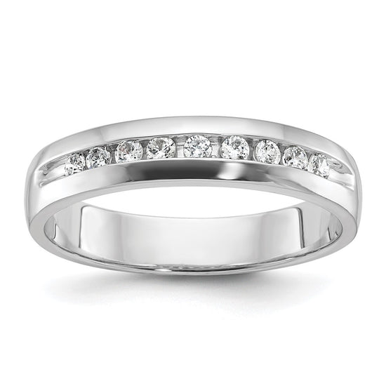 14k White Gold 1/4 carat Lab Grown Diamond VS/SI+ G+ Nine Stone Complete Polished Men's Ring