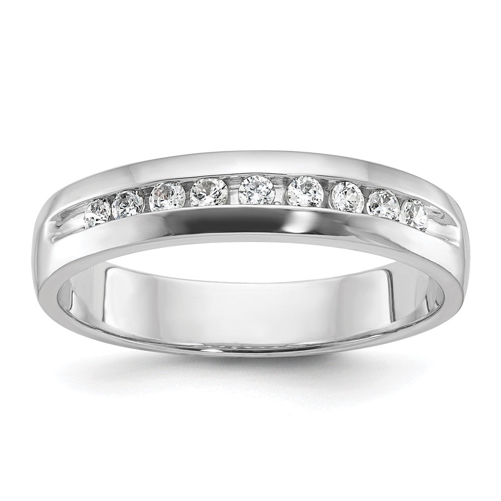 14k White Gold 1/4 carat Lab Grown Diamond VS/SI+ G+ Nine Stone Complete Polished Men's Ring