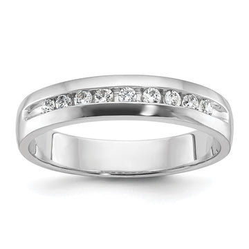 14k White Gold 1/4 carat Lab Grown Diamond VS/SI+ G+ Nine Stone Complete Polished Men's Ring