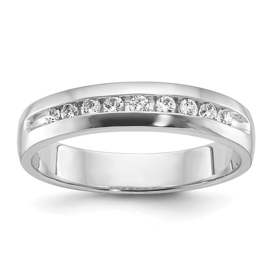 14k White Gold 1/4 carat Lab Grown Diamond VS/SI+ G+ Nine Stone Complete Polished Men's Ring