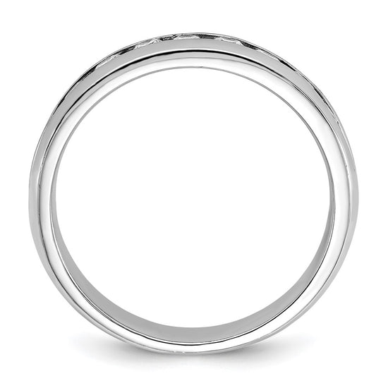 14k White Gold 1/2 carat Lab Grown Diamond VS/SI+ G+ Nine Stone Complete Polished Men's Ring