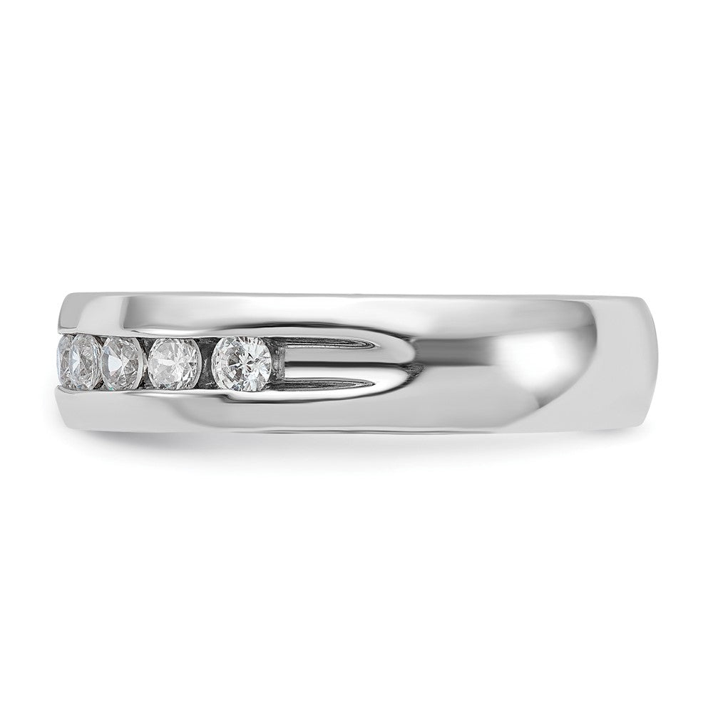 14k White Gold 1/2 carat Lab Grown Diamond VS/SI+ G+ Nine Stone Complete Polished Men's Ring