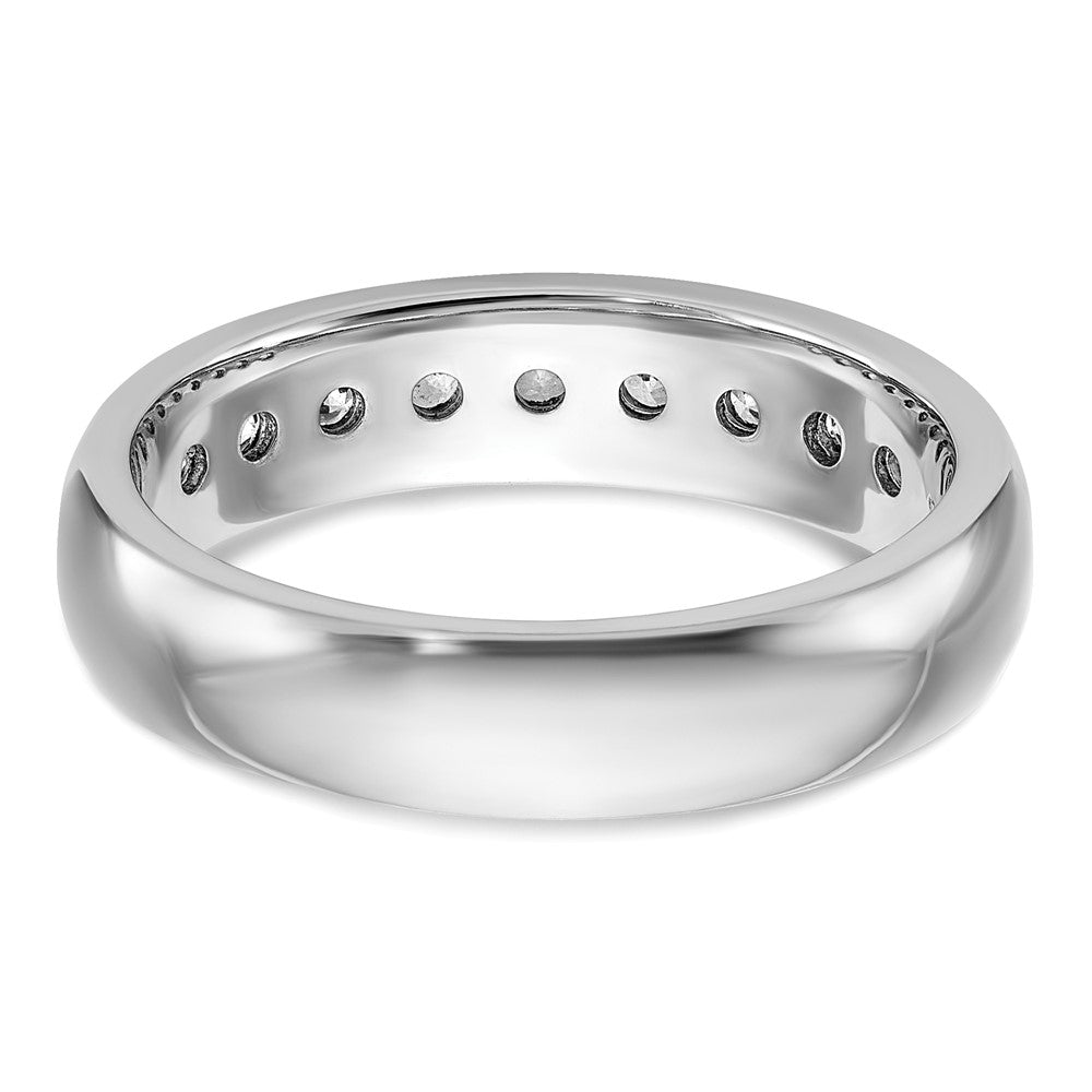14k White Gold 1/2 carat Lab Grown Diamond VS/SI+ G+ Nine Stone Complete Polished Men's Ring